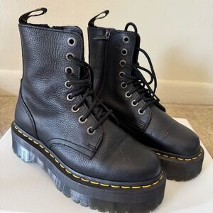 Dr. Marten Jason III Black Platform  Leather Lace-Up Boots size 7